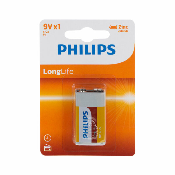 Philips%20Yassı%20Pil%209V%20Çinko%206F22L1B/05%20Longlife%209V